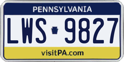 PA license plate LWS9827