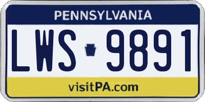 PA license plate LWS9891