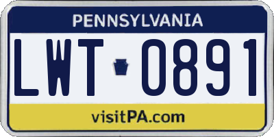PA license plate LWT0891