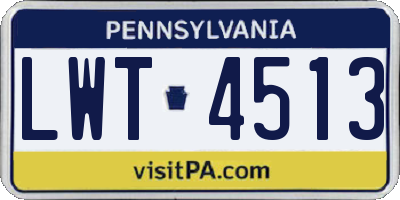 PA license plate LWT4513