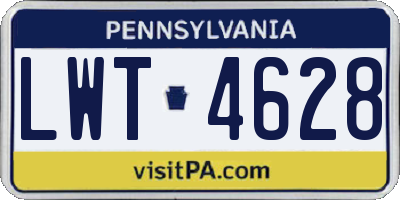 PA license plate LWT4628