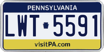PA license plate LWT5591