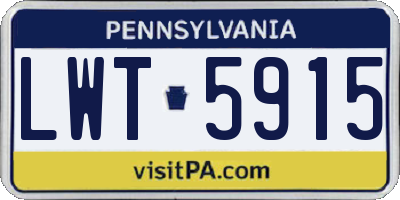 PA license plate LWT5915