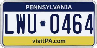 PA license plate LWU0464