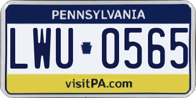 PA license plate LWU0565