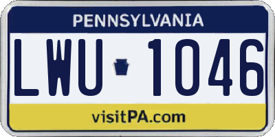 PA license plate LWU1046
