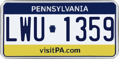 PA license plate LWU1359
