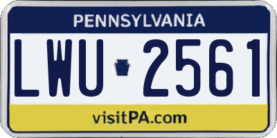 PA license plate LWU2561