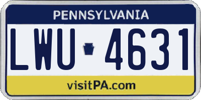 PA license plate LWU4631