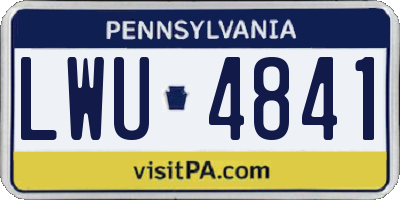 PA license plate LWU4841