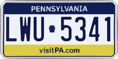 PA license plate LWU5341