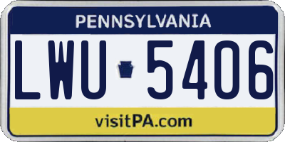 PA license plate LWU5406