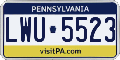 PA license plate LWU5523