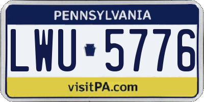 PA license plate LWU5776