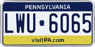 PA license plate LWU6065