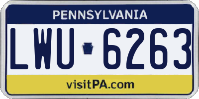PA license plate LWU6263