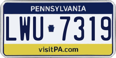 PA license plate LWU7319