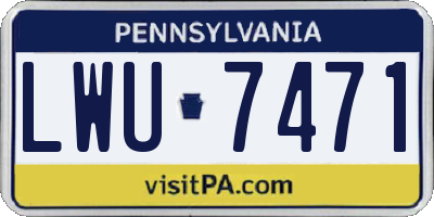 PA license plate LWU7471
