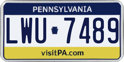 PA license plate LWU7489