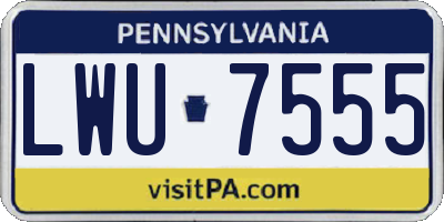 PA license plate LWU7555