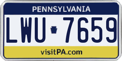 PA license plate LWU7659