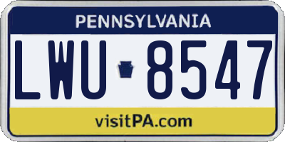 PA license plate LWU8547