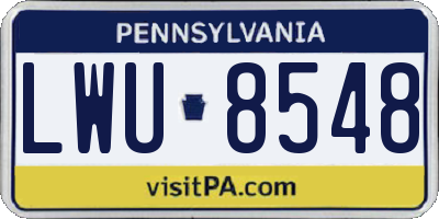 PA license plate LWU8548