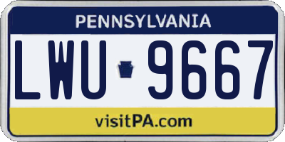 PA license plate LWU9667