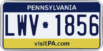 PA license plate LWV1856