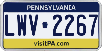 PA license plate LWV2267