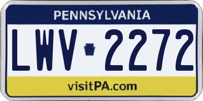 PA license plate LWV2272
