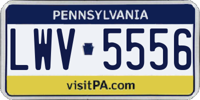 PA license plate LWV5556
