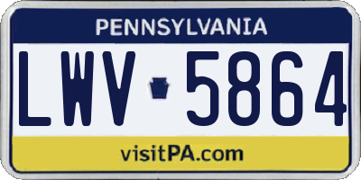 PA license plate LWV5864