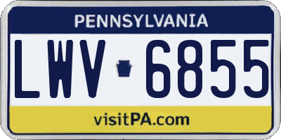 PA license plate LWV6855