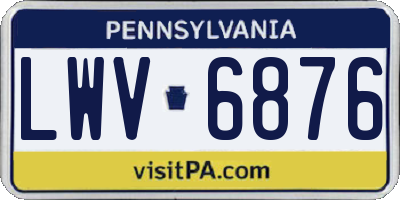 PA license plate LWV6876