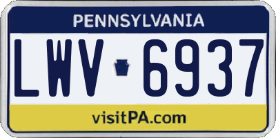 PA license plate LWV6937
