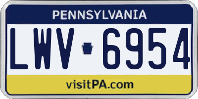 PA license plate LWV6954