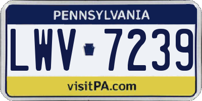 PA license plate LWV7239