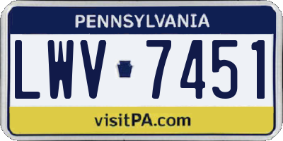 PA license plate LWV7451