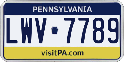 PA license plate LWV7789