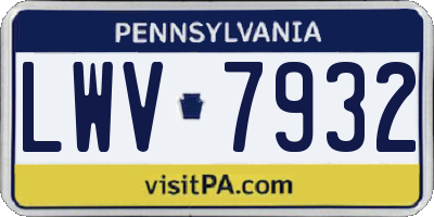 PA license plate LWV7932