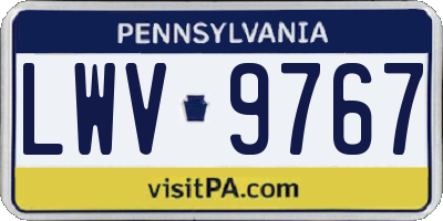 PA license plate LWV9767