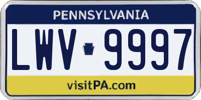 PA license plate LWV9997