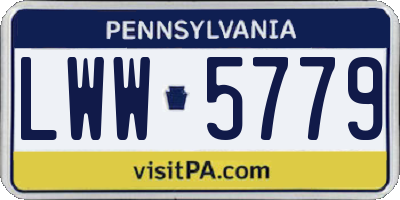 PA license plate LWW5779