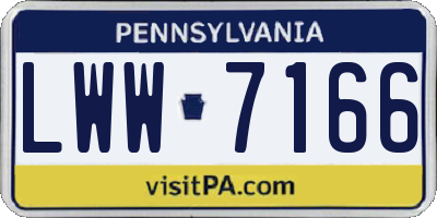 PA license plate LWW7166