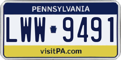 PA license plate LWW9491