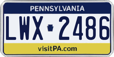 PA license plate LWX2486