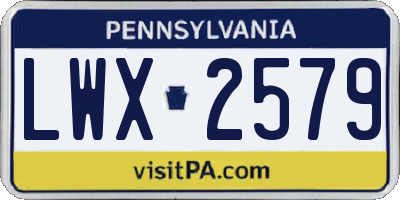 PA license plate LWX2579