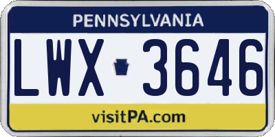 PA license plate LWX3646