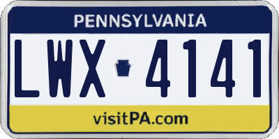 PA license plate LWX4141